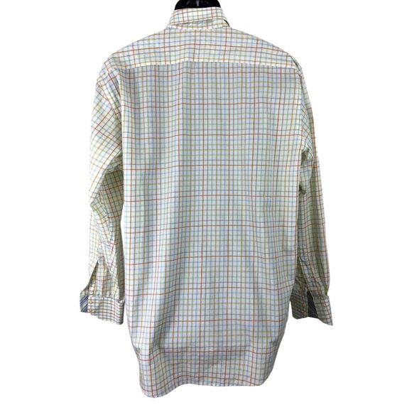 Tailorbyrd Flip Cuff Long Sleeve Shirt Checkered Plaid Men's Size Large - Picture 2 of 9